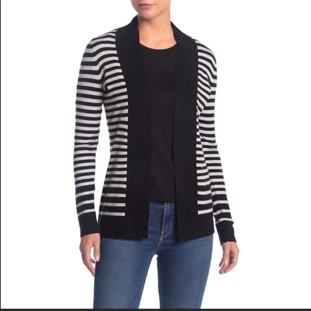 Cyrus Cozy Striped Open Front Cardigan 🖤